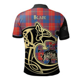 Clan Blane Tartan Polo Shirt Viking Wolf KS35 Blane Tartan Tartan Polo